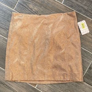 Free People Metallic Faux Leather Skirt